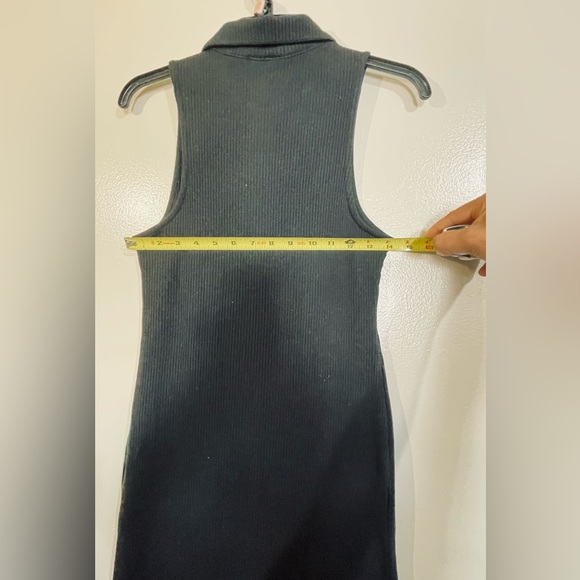 Wild Fable Women's Sleeveless Zip Front Bodycon Polo Dress Black L. - Picture 4 of 7